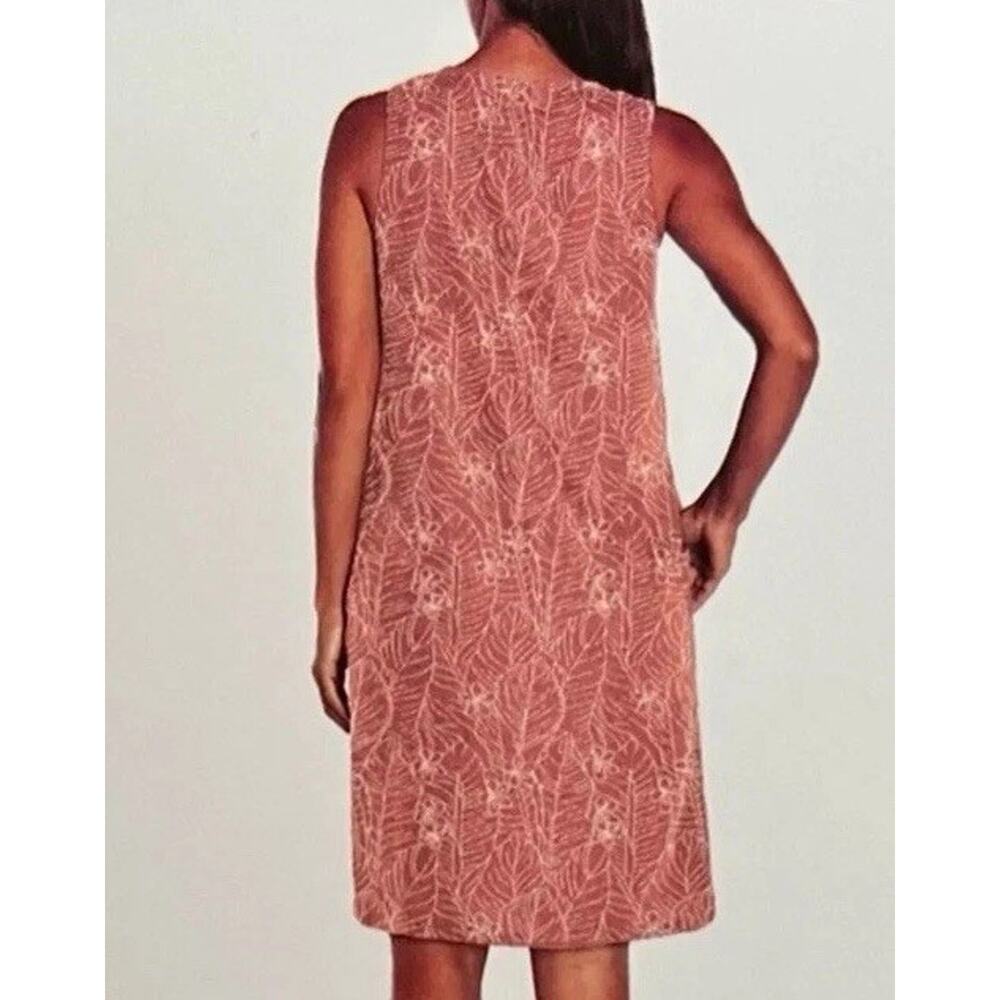 Orvis Linen Knee Length XL Pink Tropical Summer Sleeveless X Large Pockets NEW - Picture 5 of 10